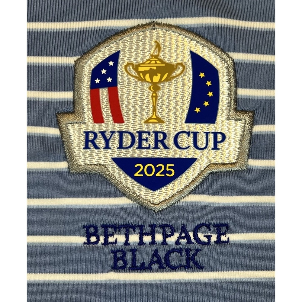 Peter Millar Dunnes Mens Blue Performance Jersey Golf Polo 2025 Ryder Cup Small